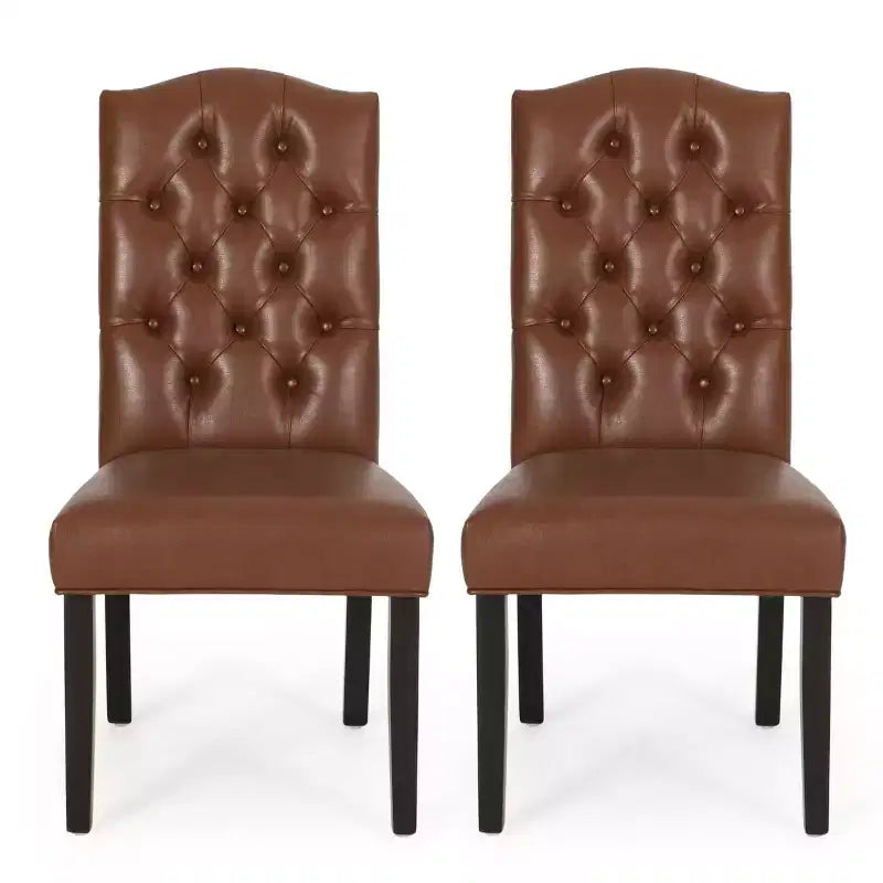 MAYEERTY Set di 2 sedie da pranzo trapuntate Harriet KD, Dettaglio trapuntato a bottoni, Design smontabile, Sala da pranzo
