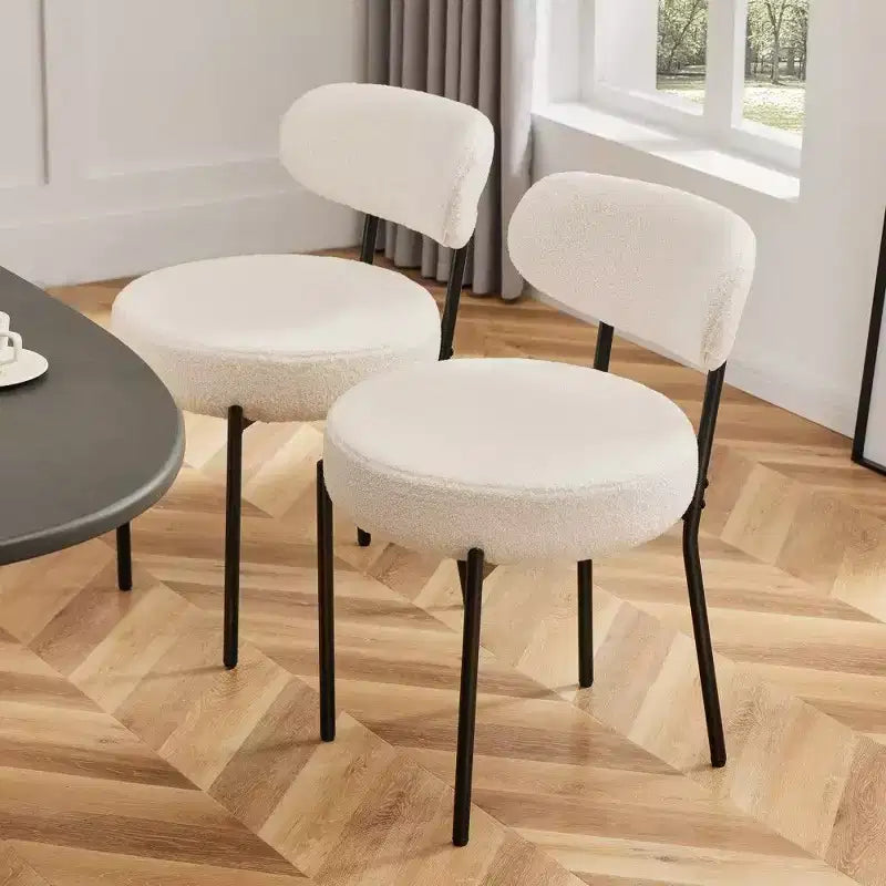 TUYOHW Set di 2 Sedie da Pranzo Moderne con Seduta Imbottita Spessa 10 cm, Sedie da Cucina Senza Braccioli con Schienale e Struttura in Acciaio per Sala da Pranzo, Cucina