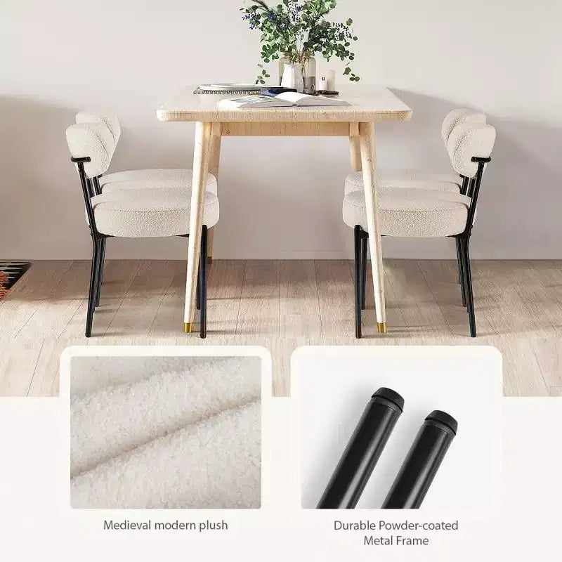 TUYOHW Set di 2 Sedie da Pranzo Moderne con Seduta Imbottita Spessa 10 cm, Sedie da Cucina Senza Braccioli con Schienale e Struttura in Acciaio per Sala da Pranzo, Cucina