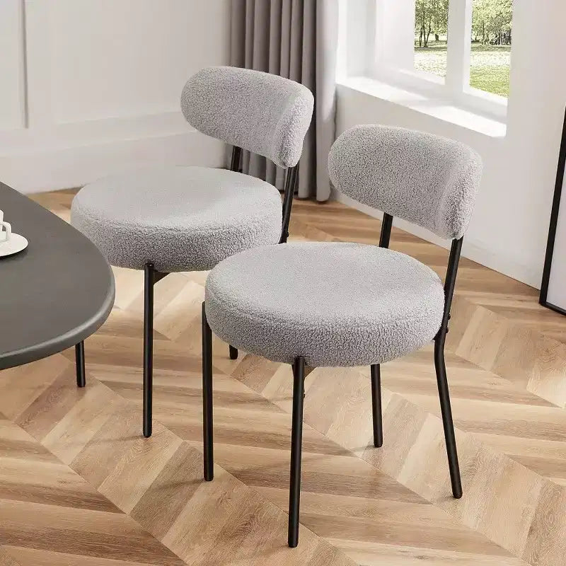 TUYOHW Set di 2 Sedie da Pranzo Moderne con Seduta Imbottita Spessa 10 cm, Sedie da Cucina Senza Braccioli con Schienale e Struttura in Acciaio per Sala da Pranzo, Cucina