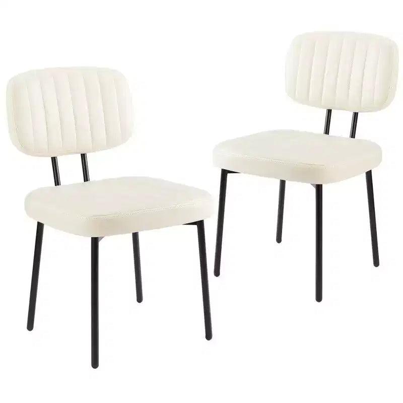 TUYOHW Sedie da pranzo moderne di metà secolo, set da 2, sedie da cucina imbottite in pelle PU impermeabile con gambe in metallo per sala da pranzo, cucina