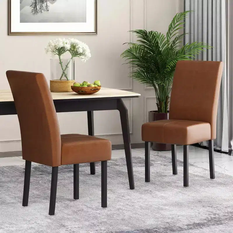 MAYEERTY Set of 2 Pertica KD Dining Chairs, Detachable Design Solid Frame, Dining Room