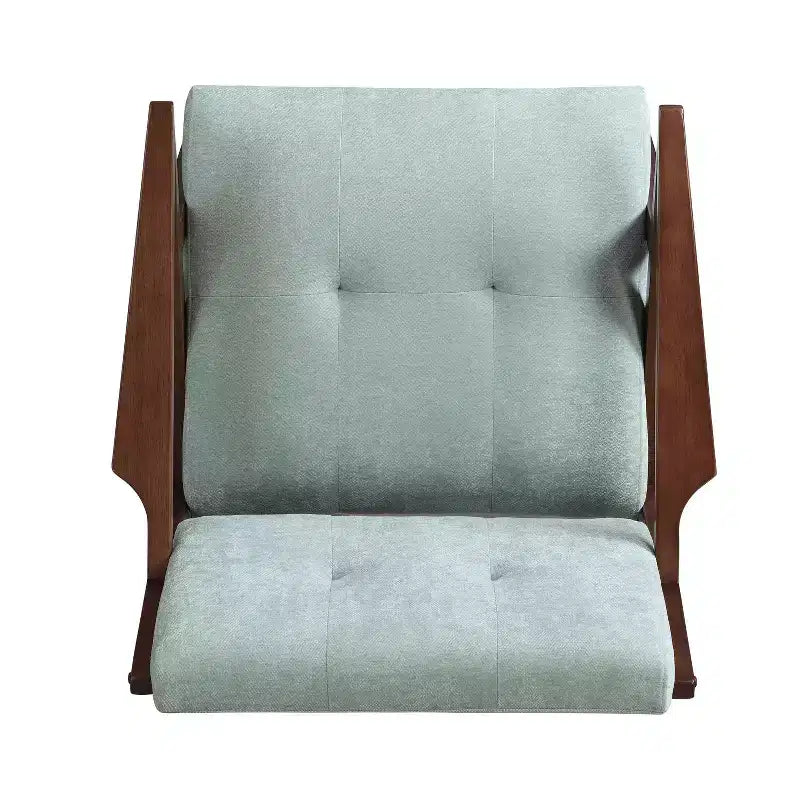 MAYEERTY 30 Poltrona da salotto moderna di metà secolo, cuscini in peluche, braccioli angolati, struttura in legno massiccio, design ergonomico, soggiorno, camera da letto, ufficio