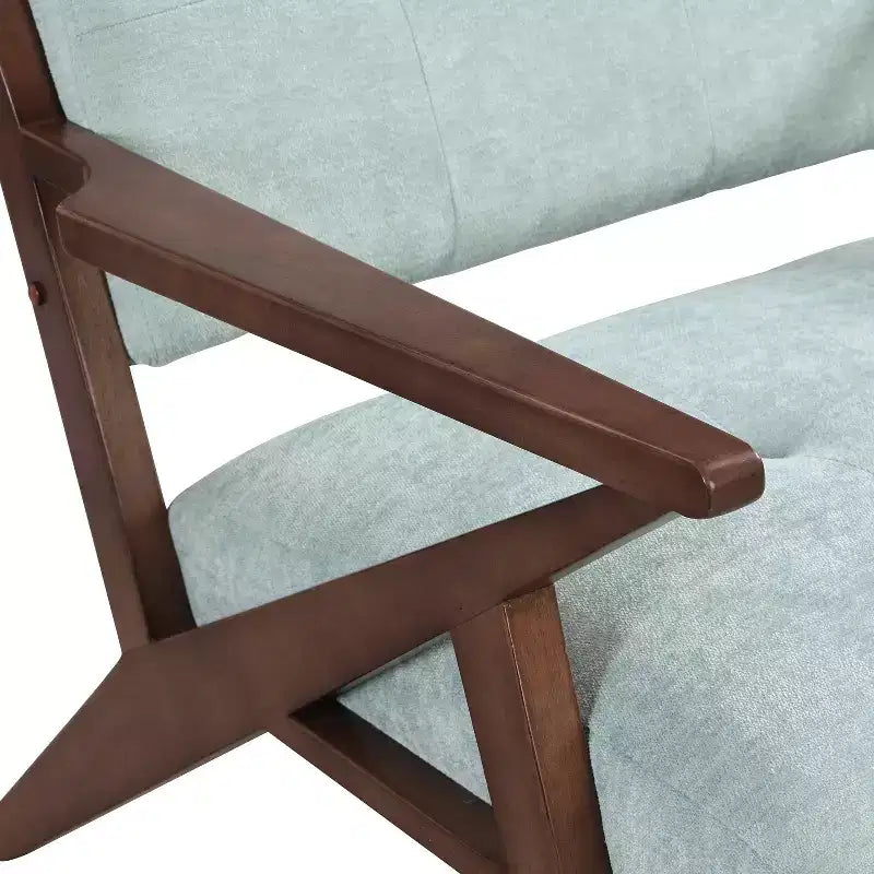 MAYEERTY 30 Poltrona da salotto moderna di metà secolo, cuscini in peluche, braccioli angolati, struttura in legno massiccio, design ergonomico, soggiorno, camera da letto, ufficio