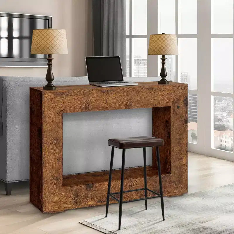 47 Modern Farmhouse Console Table with Storage - Tavolo da divano e ingresso in stile industriale per corridoio, design lungo e stretto perfetto per il soggiorno