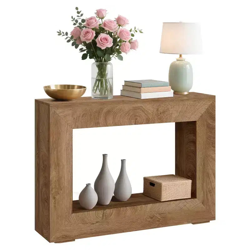 47 Modern Farmhouse Console Table with Storage - Tavolo da divano e ingresso in stile industriale per corridoio, design lungo e stretto perfetto per il soggiorno