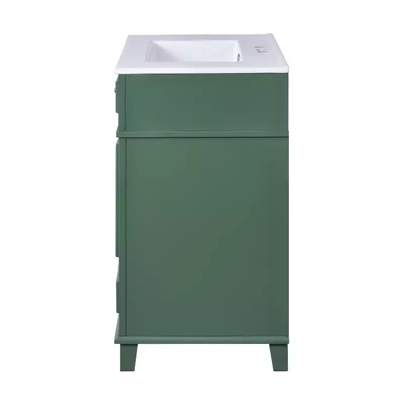 Mobile lavabo da bagno da 76 cm, Mobiletto da bagno con ante a chiusura ammortizzata, Mobile lavabo singolo con struttura in legno massello