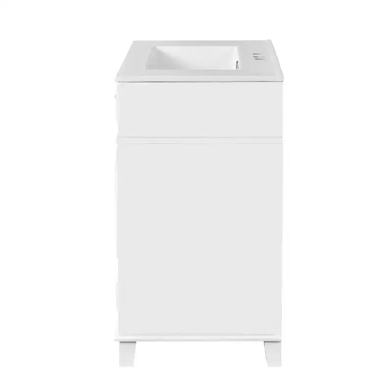 Mobile lavabo da bagno da 76 cm, Mobiletto da bagno con ante a chiusura ammortizzata, Mobile lavabo singolo con struttura in legno massello