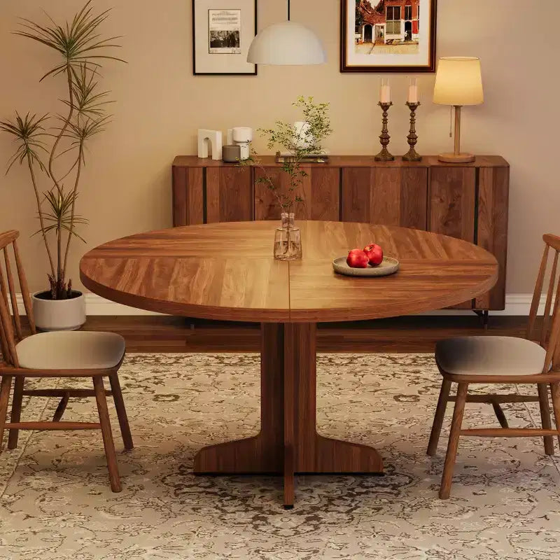 Tavolo da pranzo rotondo da 47 pollici per 4 persone - Tavolo da cucina circolare con piano in legno e base stabile, ideale per sala da pranzo e soggiorno (solo tavolo)