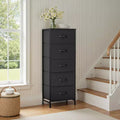 Cozy 5-Drawer Fabric Dresser with Steel Frame and Wood Top,Lightweight Storage Organizer for Bedroom,Closet,Entryway,Living Room