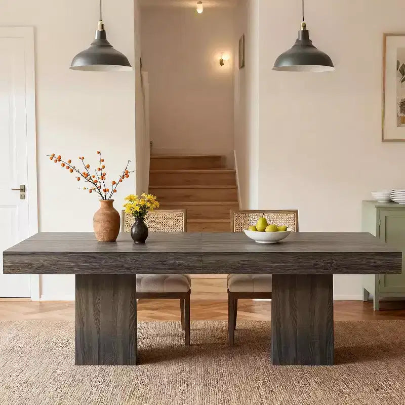 Tavolo da Pranzo Quadrato Salvaspazio per 4 Stile Moderno Rustico con Base a Piedistallo in Legno Tavolo Compatto da 80 cm Ideale