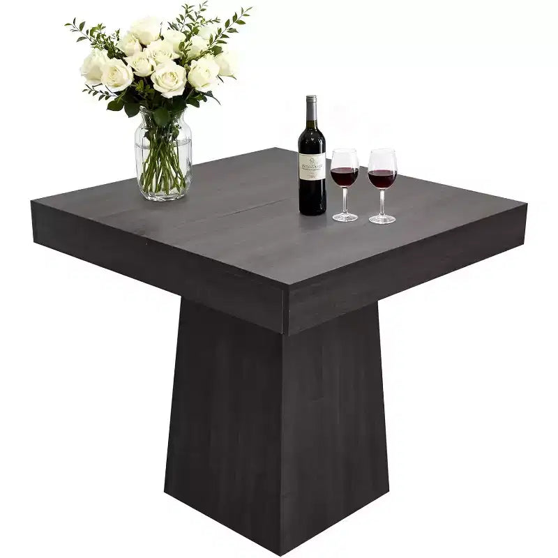 Tavolo da Pranzo Quadrato Salvaspazio per 4 Stile Moderno Rustico con Base a Piedistallo in Legno Tavolo Compatto da 80 cm Ideale