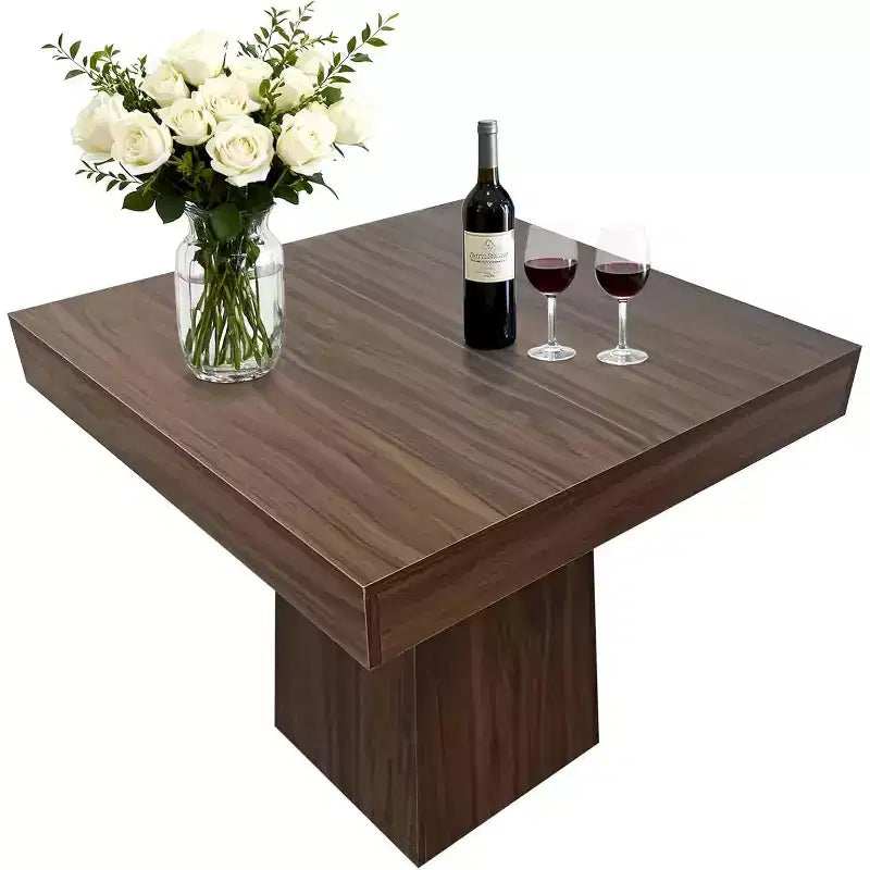 Tavolo da Pranzo Quadrato Salvaspazio per 4 Stile Moderno Rustico con Base a Piedistallo in Legno Tavolo Compatto da 80 cm Ideale
