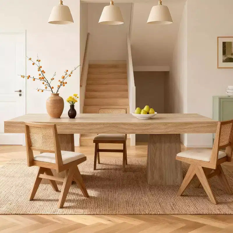 Tavolo da Pranzo Quadrato Salvaspazio per 4 Stile Moderno Rustico con Base a Piedistallo in Legno Tavolo Compatto da 80 cm Ideale