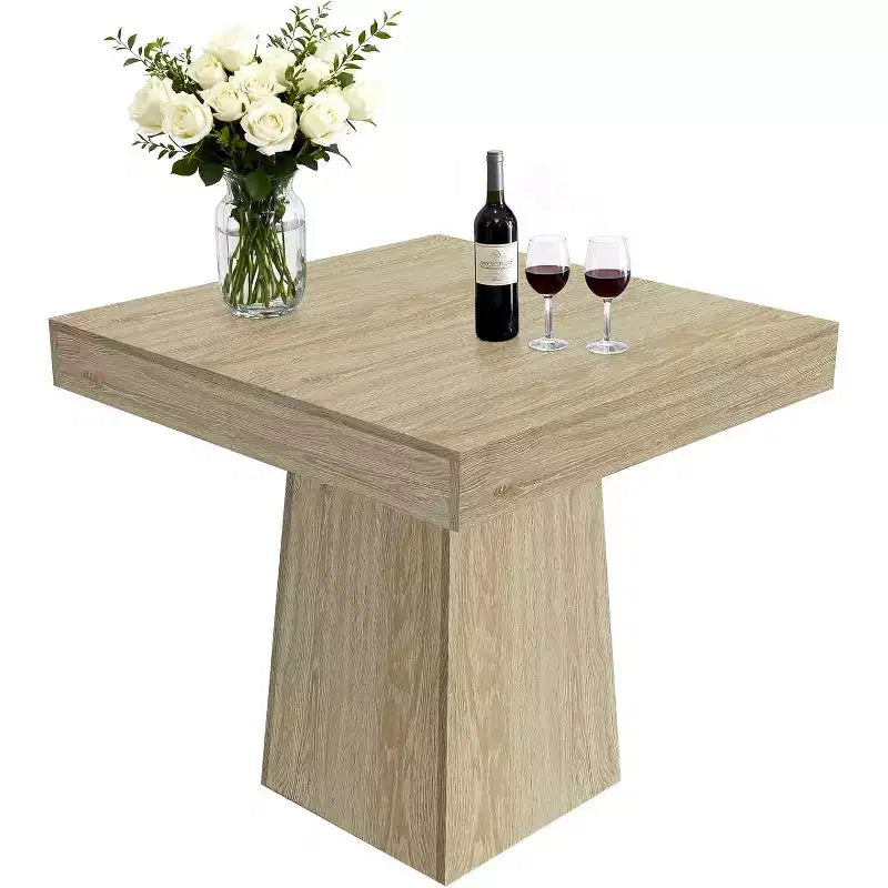Tavolo da Pranzo Quadrato Salvaspazio per 4 Stile Moderno Rustico con Base a Piedistallo in Legno Tavolo Compatto da 80 cm Ideale