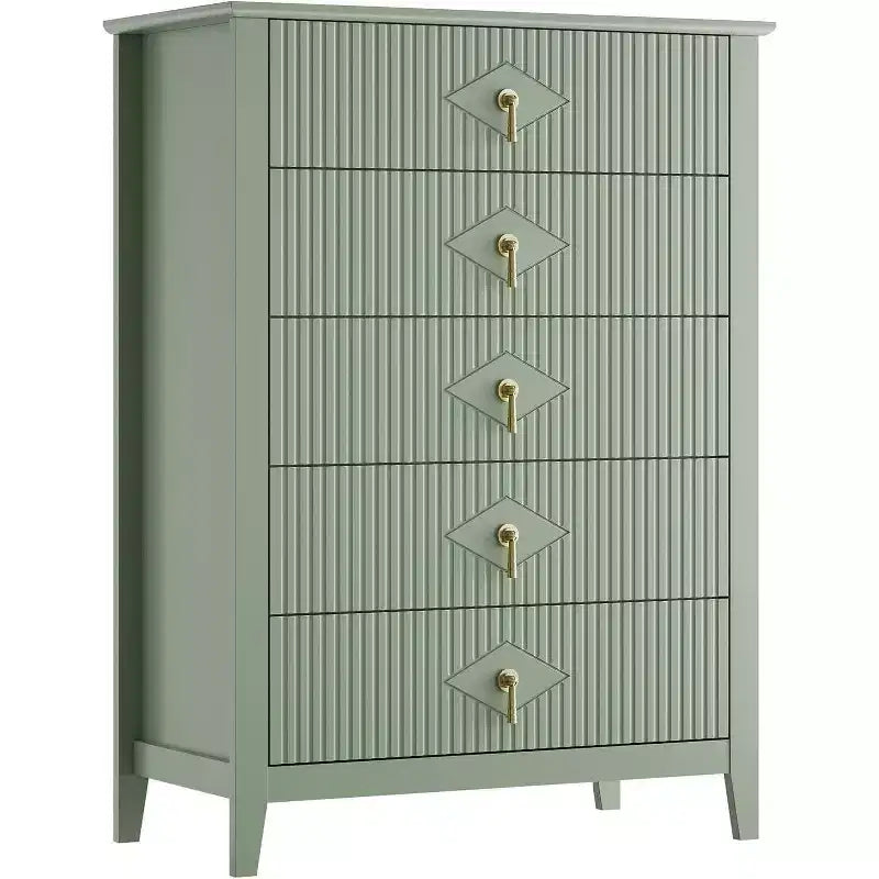 Cassettiera Acekool 31.5 a 5 cassetti scanalati, Comodino Moderno con Cassetti Profondi e Kit Antiribaltamento