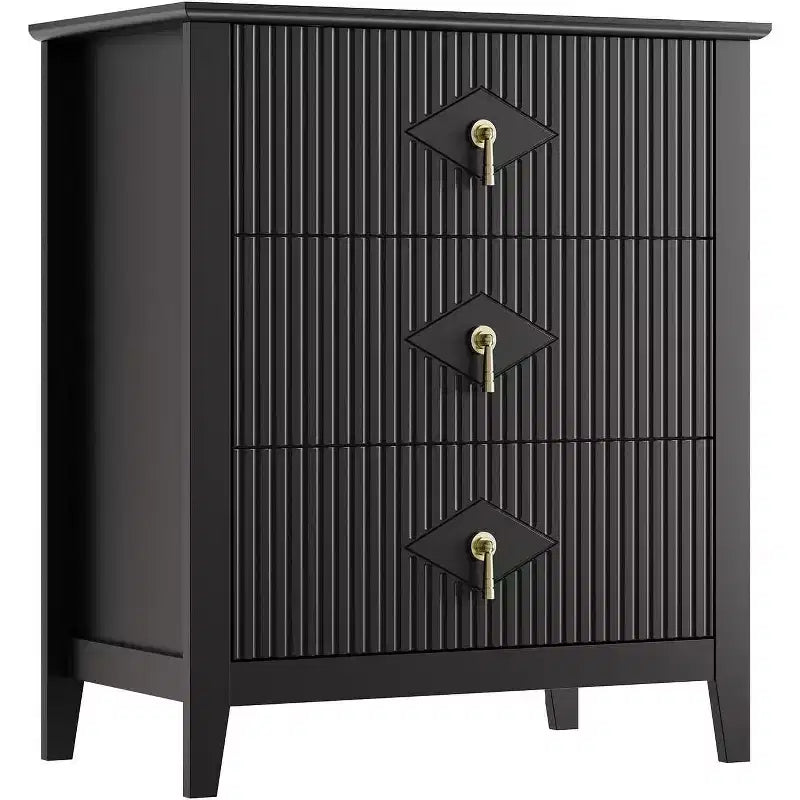 Cassettiera Acekool 31.5 a 5 cassetti scanalati, Comodino Moderno con Cassetti Profondi e Kit Antiribaltamento