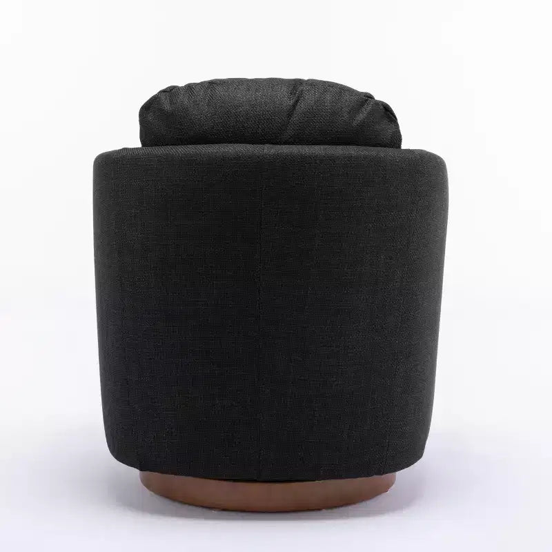 Poltrona a Divano, Poltrona Girevole d'Accento con Cuscino, Gambe Rotonde in Legno Massiccio, Poltrone Girevoli a 360 Gradi nere