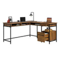 GDFStudio Renley 60 L-Shaped Wood Desk with Storage Drawers