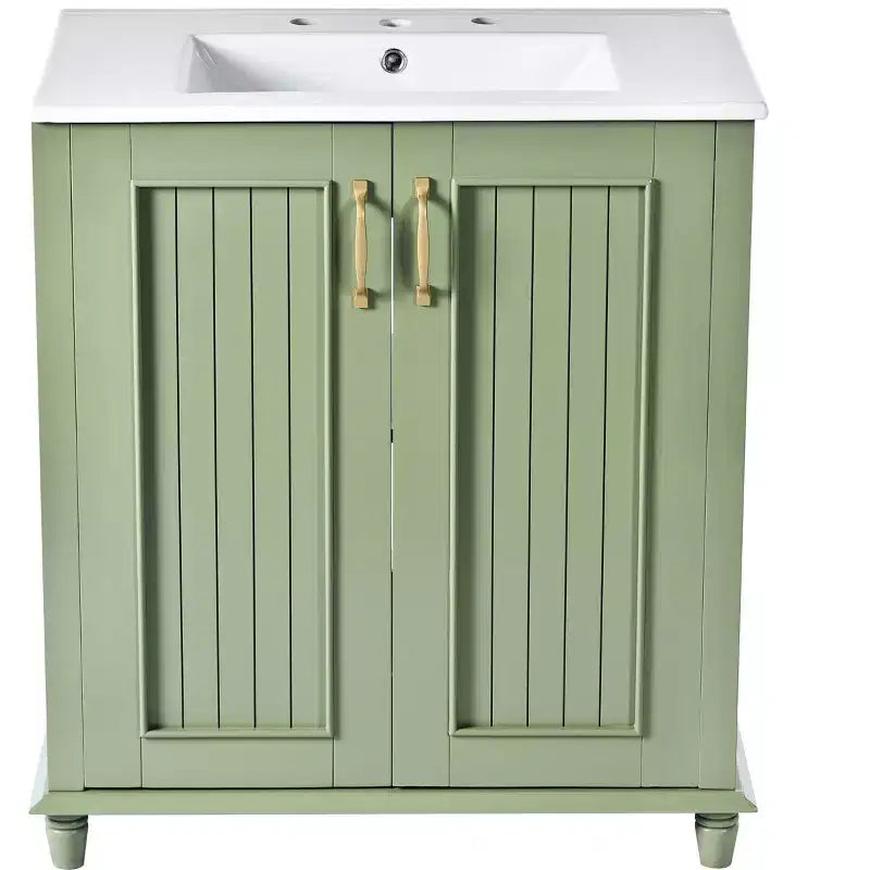 Mobile Bagno da 76 cm con Lavabo, Mobiletto Bagno con Cassetti, Mobile Bagno Monolavabo