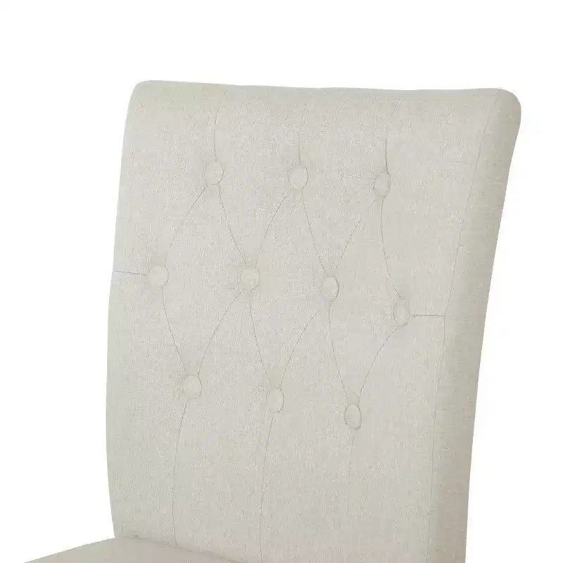 ChaletPosh Set da Pranzo 7 Pezzi con Sedie Rivestite in Lino