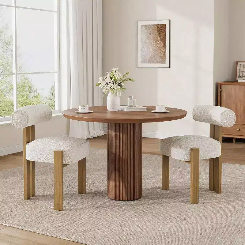 Set di 2 sedie da pranzo imbottite, sedie moderne e confortevoli in morbido bouclé con schienale ergonomico curvo, per soggiorno, cucina e sala da pranzo