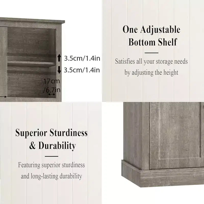 Dispensa da Cucina 71", Mobile Buffet Indipendente in Legno con Supporto per Microonde e 2 Cassetti, Credenza da Cucina per Sala da Pranzo Soggiorno