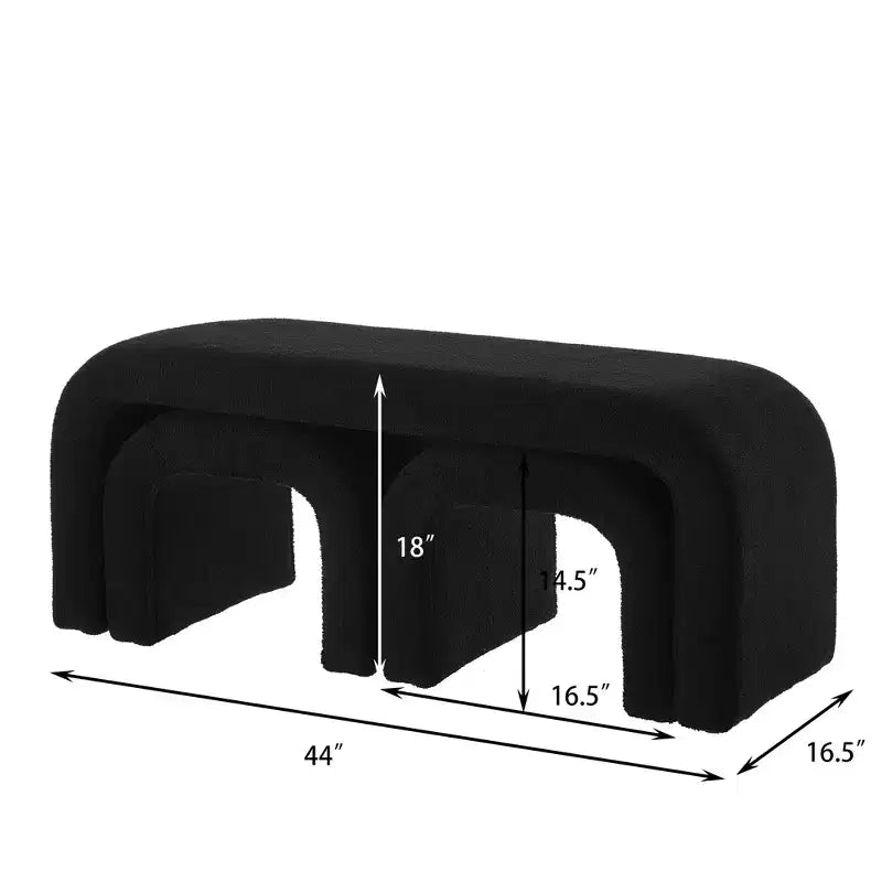 Set di 3 Panchine a U, Panchina Ottomana Sezionale, Sgabello Poggiapiedi Ottomano Imbottito