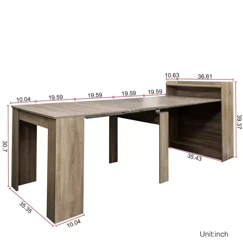 Tavolo da Pranzo Allungabile Moderno con Contenitore, Tavolo Rettangolare Versatile Salvaspazio per Cucina Sala da Pranzo Soggiorno Spazi Piccoli, Naturale