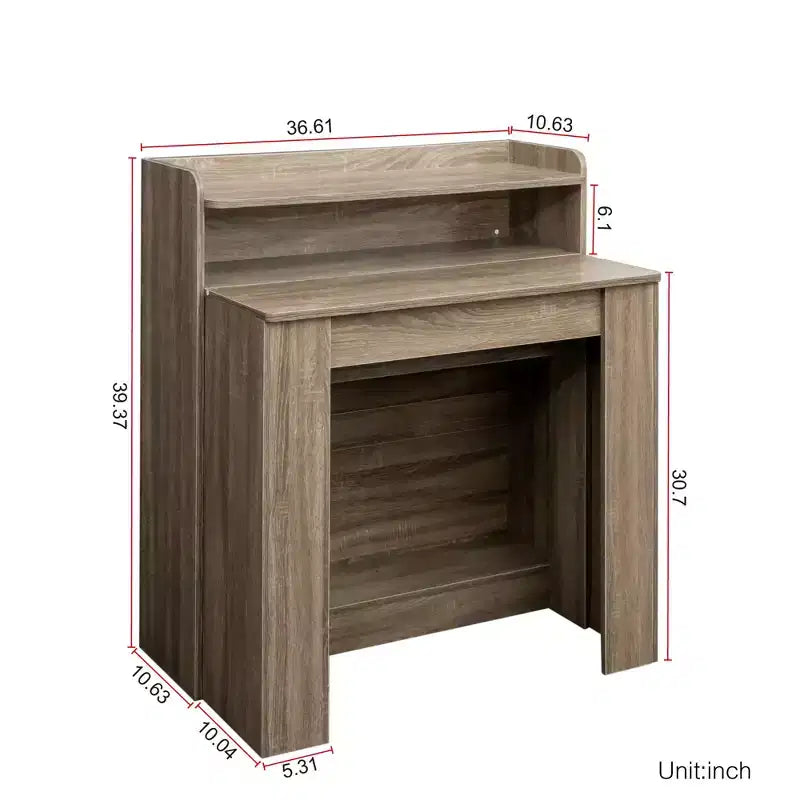 Tavolo da Pranzo Allungabile Moderno con Contenitore, Tavolo Rettangolare Versatile Salvaspazio per Cucina Sala da Pranzo Soggiorno Spazi Piccoli, Naturale
