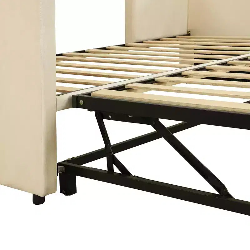 Letto a giorno imbottito Luxystar Twin Size con letto estraibile a scomparsa per soggiorno e camera degli ospiti