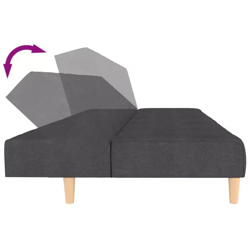 vidaXL Divano letto a 2 posti, imbottito, divanetto, tessuto