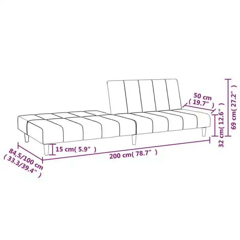 vidaXL Divano letto a 2 posti, imbottito, divanetto, tessuto