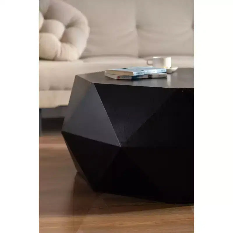 Tavolino da Caffè in Legno EHMKNP a Forma di Diamante - Tavolino Moderno con Ampio Piano d'Appoggio, Nessun Montaggio Richiesto