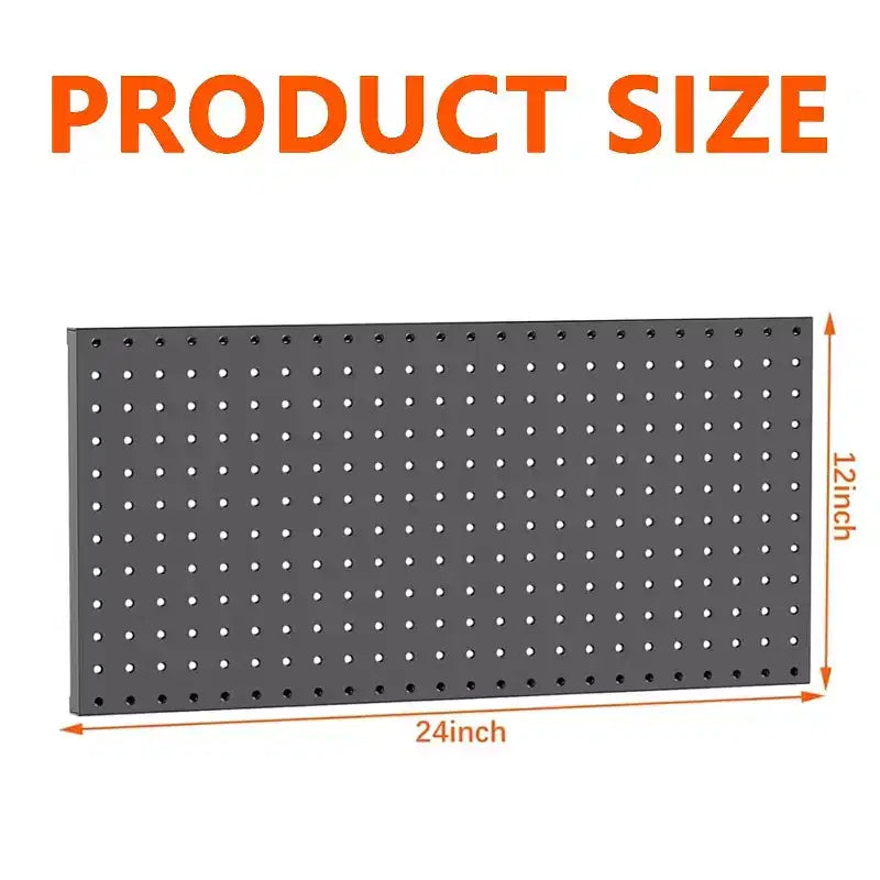 2 Pz Pannelli Metallici Perforati, Organizzatore a Parete 24x24 con Disposizione Flessibile per Garage, Officina, Cucina, Sala Artigianale, Organizzazione Utensili