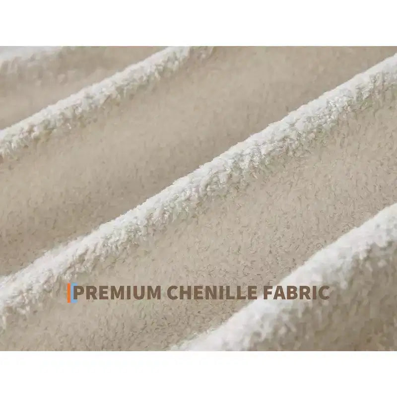 Divano componibile a L 110, trasformabile Cloud Couch in ciniglia, con seduta profonda, pouf/chaise longue e cuscini in memory foam per soggiorno