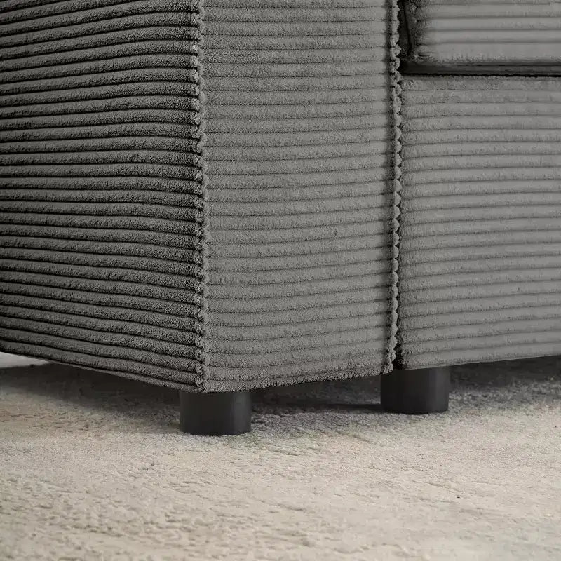 Divano Componibile Sectional, Divano a U con Rivestimento Lavabile Rimovibile, Divano Moderno Grigio Convertibile a Seduta Profonda per Soggiorno, Ufficio