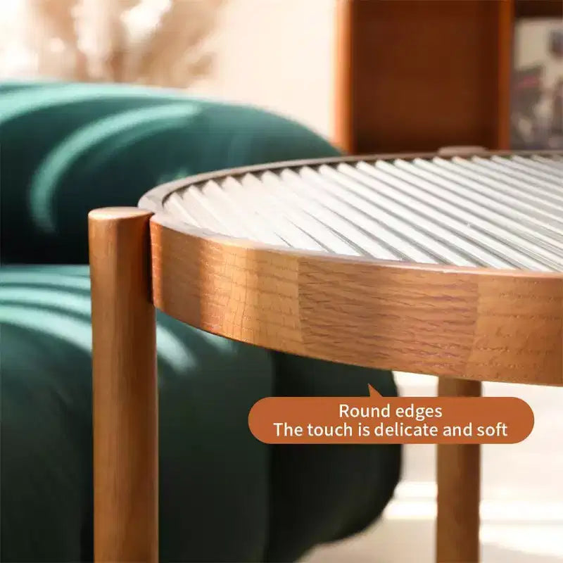 Set di 2 tavolini rotondi, tavolini da caffè a nido d'ape in stile rattan rustico, impilabili, con cornice in legno, per soggiorno, marroni