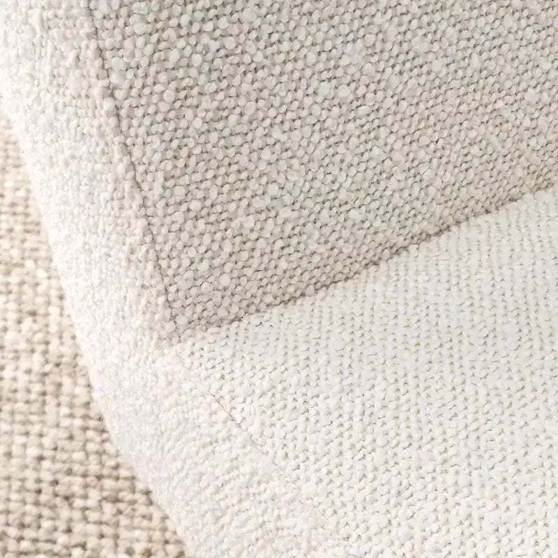 Set di 2 sedie da pranzo, moderne senza braccioli, rivestite in bouclé, con gambe a V in legno massello di gomma con finitura rovere - Panipeachy