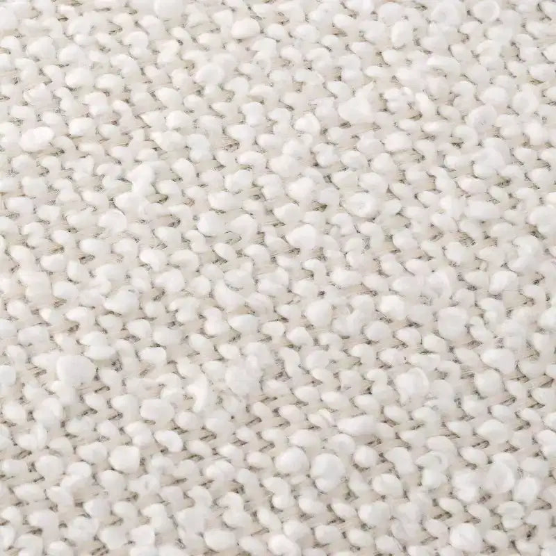 Set di 2 sedie da pranzo, moderne senza braccioli, rivestite in bouclé, con gambe a V in legno massello di gomma con finitura rovere - Panipeachy