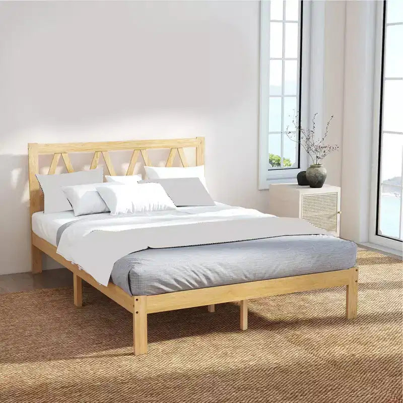 AEELLEEA Struttura letto matrimoniale Queen Size Robusta con elevata capacità di carico, facile da montare, base in legno minimalista per camera da letto