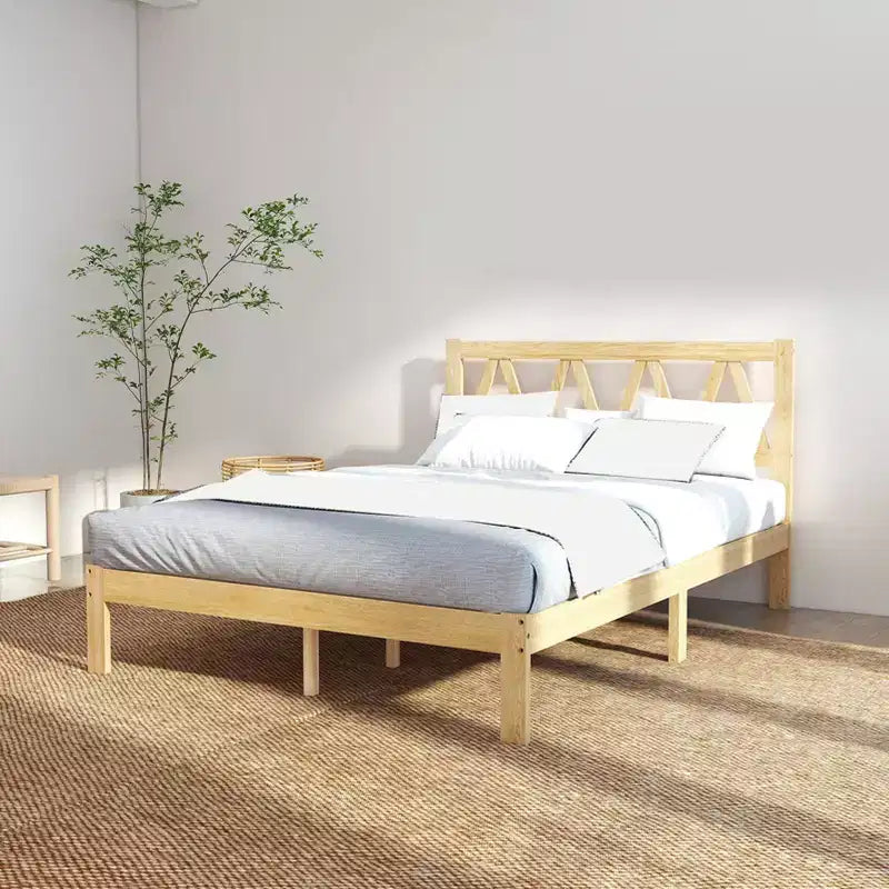 AEELLEEA Struttura letto matrimoniale Queen Size Robusta con elevata capacità di carico, facile da montare, base in legno minimalista per camera da letto