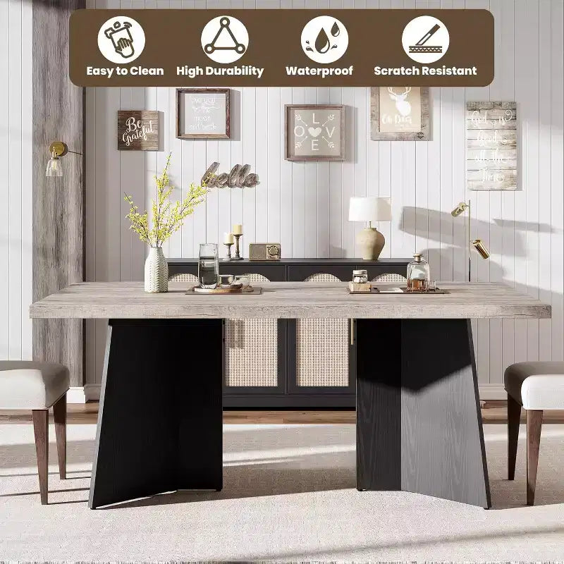 Tavolo da Pranzo per 6-8 Persone - Tavolo da Cucina Lungo Moderno da 160cm con Ampio Piano e Robuste Gambe a Basamento, Tavolo da Pranzo per Cucina