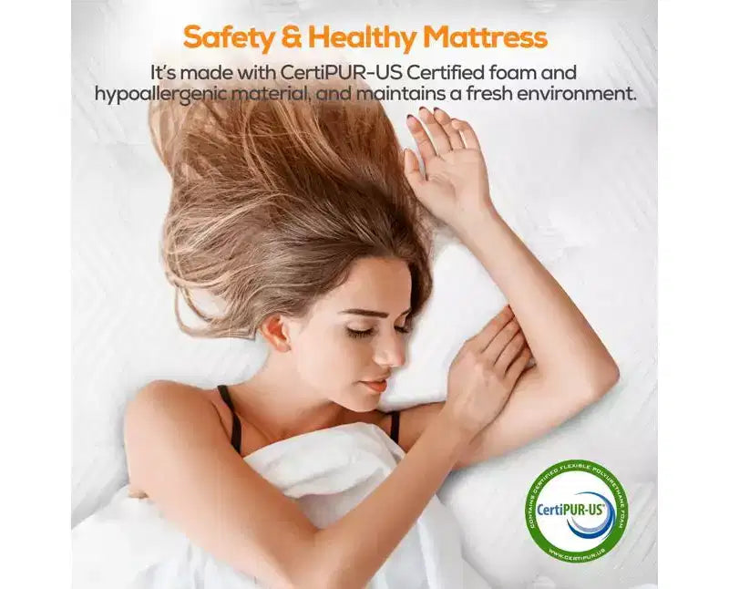 Materasso Queen Size in Gel Memory Foam da 14: rigidità media, tecnologia rinfrescante, certificato CertiPUR-US