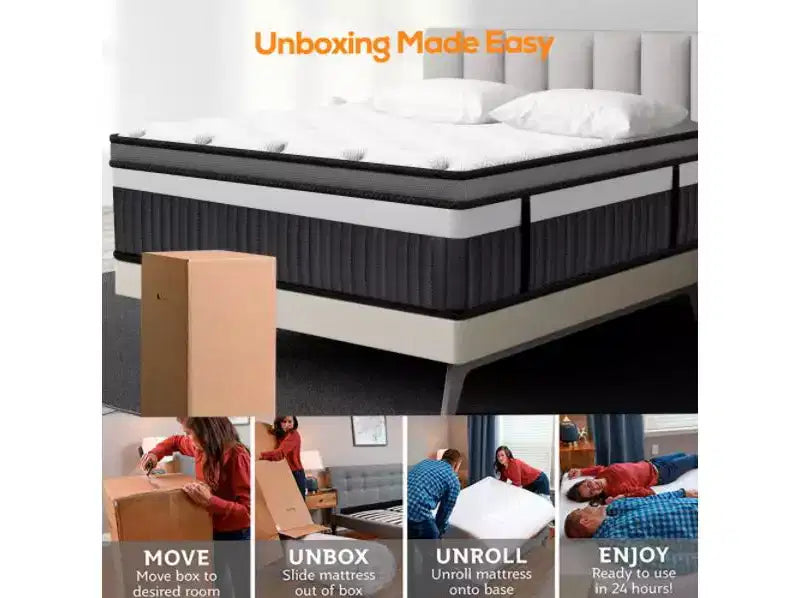 Materasso Queen Size in Gel Memory Foam da 14: rigidità media, tecnologia rinfrescante, certificato CertiPUR-US
