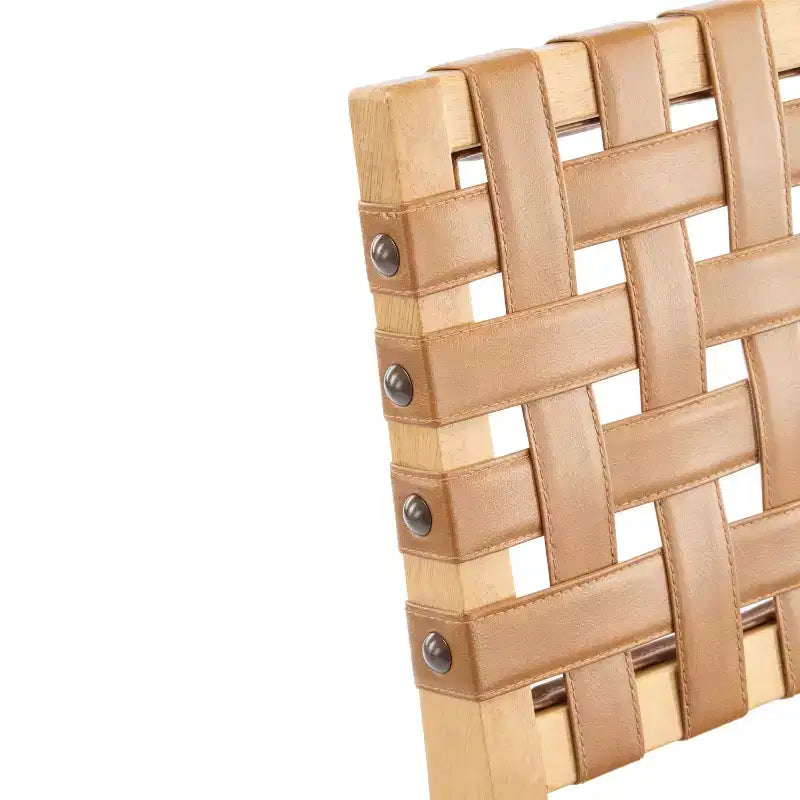 Sgabello da bar ModernLuxe in legno di gomma, 2 sedie da pranzo imbottite in PU con poggiapiedi, struttura con finitura naturale e rivestimento marrone