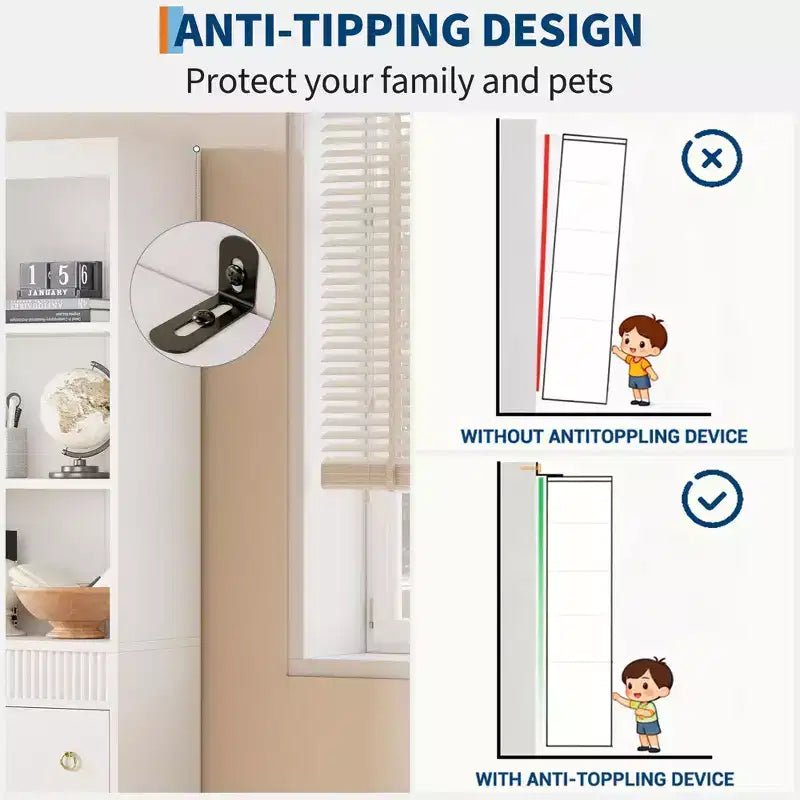 Libreria con Cassetti 70.8", Libreria con Scanalature, Libreria a 6 Livelli con Spazio Contenitore, Libreria Alta con Design Ondulato, Armadietto Contenitore con Ripiani a Giorno