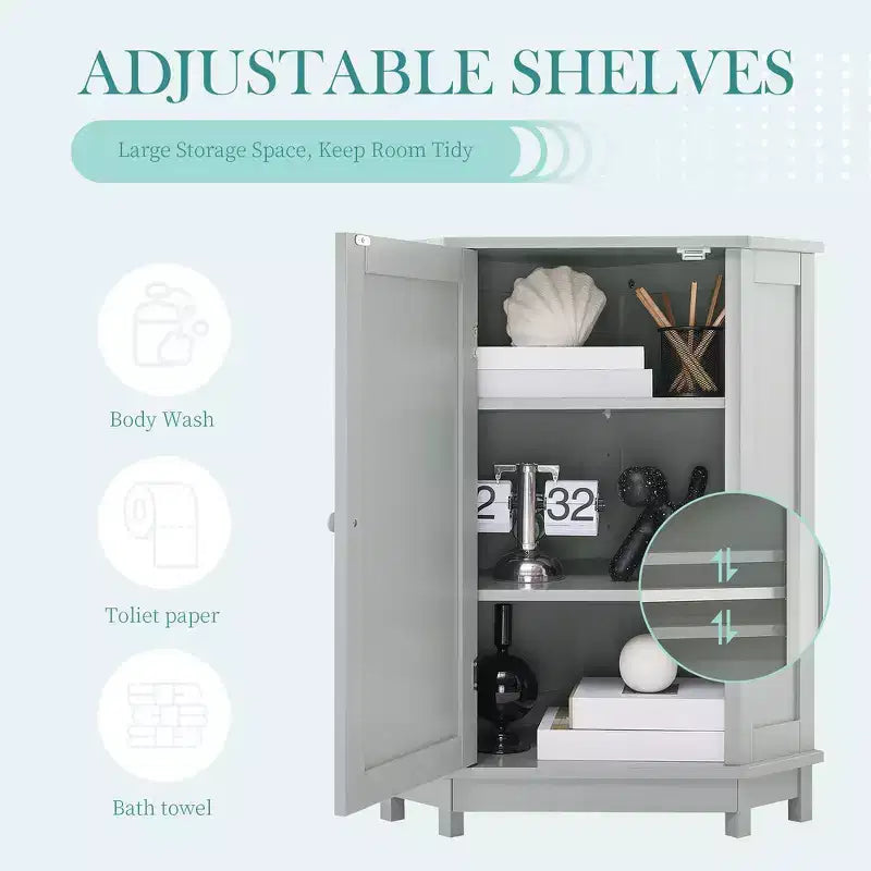 Mobiletto angolare da bagno Whisen moderno triangolare con ripiano regolabile