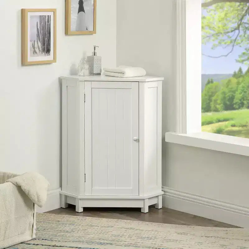 Mobiletto angolare da bagno Whisen moderno triangolare con ripiano regolabile