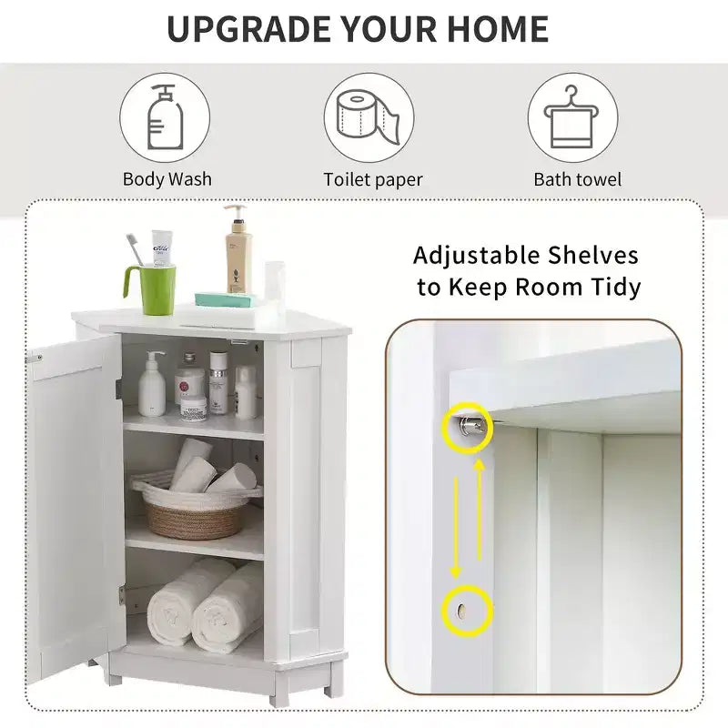 Mobiletto angolare da bagno Whisen moderno triangolare con ripiano regolabile